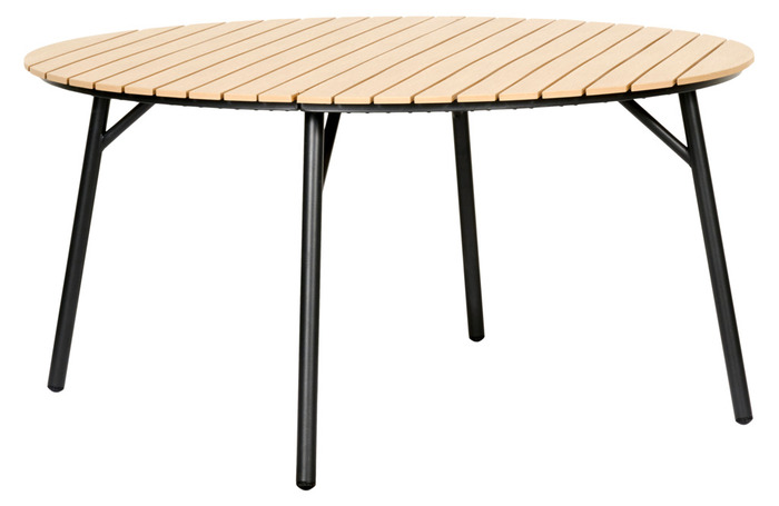 Trädgårdsbord Nebraska Svart/Teak Ø150 cm Sunlife